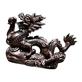 Décoration d'étagère en forme de dragon - cette statue en bois présente un design unique et délicat représentant un dragon, une sculpture décorative raffinée