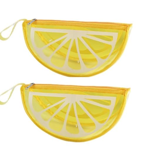 2pcs Makeup Bag Cosmetic Bag,Transparent Cosmetic Bag Travel Toiletry Bag,Lemon Shape Cosmetic Bag,Zippered Toiletry Bag for Bathroom, Vacation