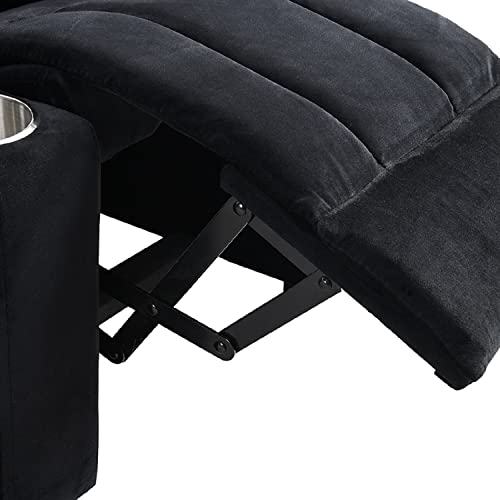 Jarkuz Kids Recliner Chair, Modern Kids Upholstered Couch With Two Cup Holder, Footrest, Backrest, Toddlers Velvet Recliner With Headrest And Footrest For Bedroom And Living Room #TOP3