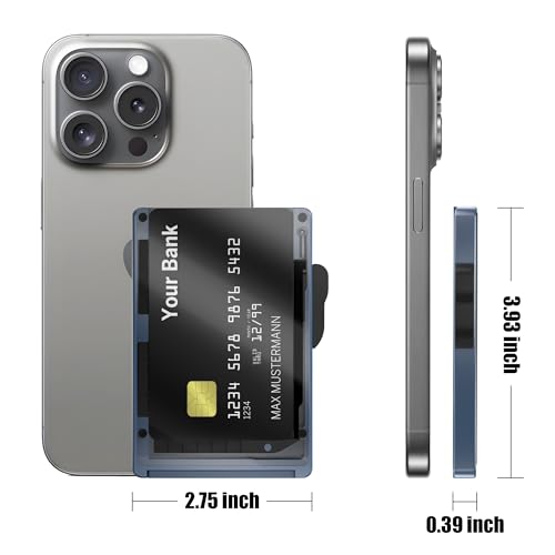 Minimalist Wallet for men, Clear ID Window, MagSafe Slim Wallet Stand,RFID Blocking,Magnetic Wallet,Pop-Up Card Case (Blue)3