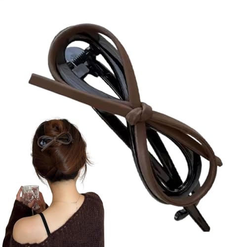 Leather Bow Twist Hairpin, Creative Ponytail Holder, Fashionable Hair Clips, Comfortable Hair Bows, Stylish Hair Clips, Hair Bow