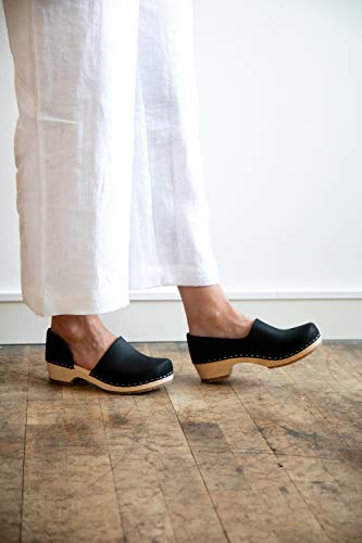 Sandgrens Swedish Low Heel Wooden Clogs For Women, Us 9-9.5 | Brett Low Black, Eu 40 #TOP4