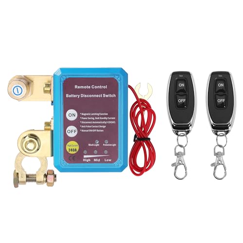 Remote Battery Disconnect Switch 12V 240A Battery Kill Switch Anti-Theft Automatic Cut Shut Off Switch for Car Truck Boat RV ATV