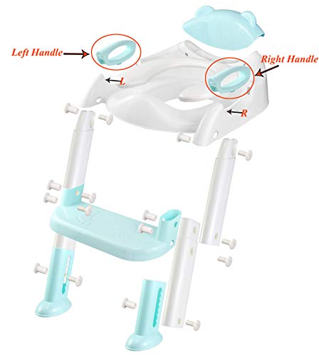Potty Training Seat with Step Stool Ladder,SKYROKU Potty Training Toilet for Kids Boys Girls Toddlers-Comfortable Safe Potty Seat with Anti-Slip Pads Ladder (Blue)