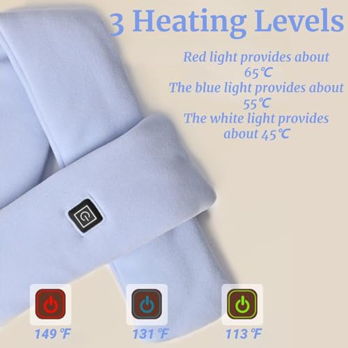 Electric Heating Scarf, Neck Heating Pad Heated Neck Wrap with Power Bank, Rapid Heat Portable Neck Warmer with 3 Heating Levels for Neck Pain Relief, Christmas Thanksgiving Winter Gift (Coffee Color)2