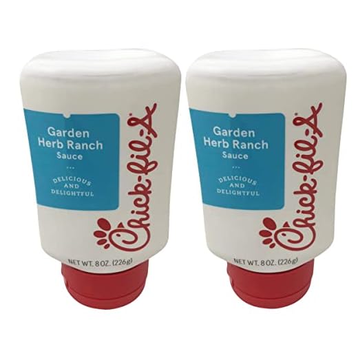 Chick-Fil-A Sauce 8 oz. Squeeze Bottle 2 Pack- Resealable Container for Dipping, Drizzling, and Marinades (Garlic Herb Ranch)