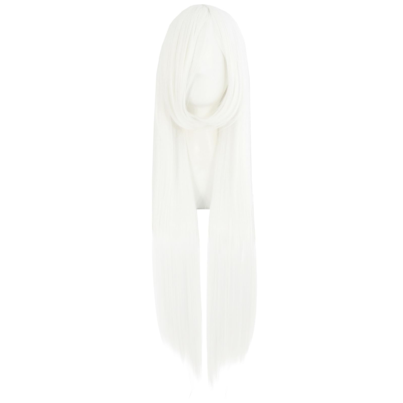 MapofBeauty 32" 80cm Long Straight Anime Costume Cosplay Wig Party Wig White AD-image-27