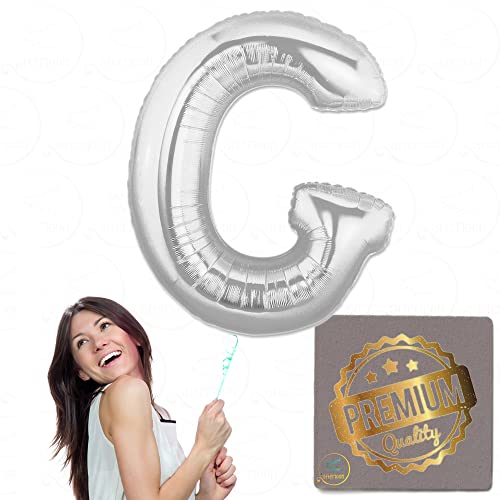 40 Inch Giant Jumbo Helium Foil Mylar Balloons For Party Decorations (Premium Quality), Glossy Silver, Letter G #TOP25