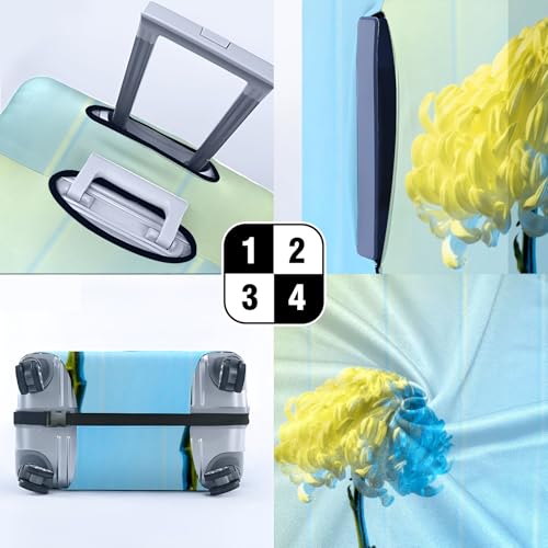 Travel Luggage Cover Suitcase Protector Scratch-Resistant Fit Not Included Suitcase Beautiful White Flower L-26-28in4