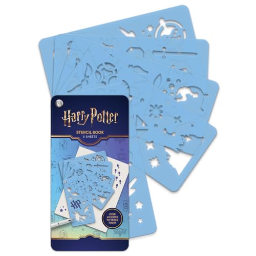 Conquest Journals Harry Potter Stencils, 5 Reusable Plastic Stencil Book Pages, Magical...