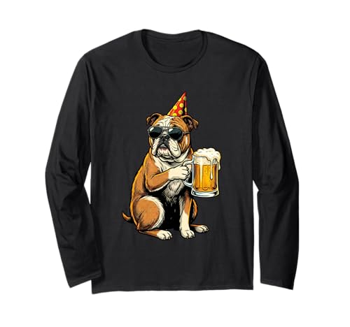 Funny Bulldog Party Animal Beer & �T���O���X �a���� ����T�V���c