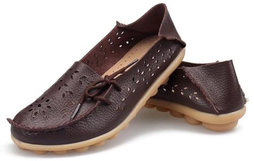 Image of Women's Floral Leather Slipper Loafers Flat Shoes Slip-Ons