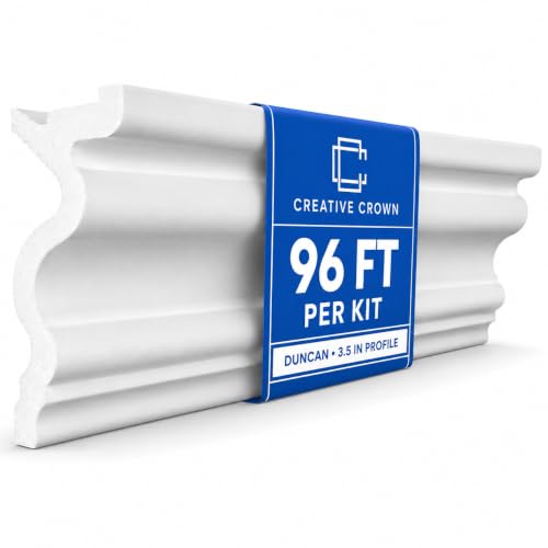Creative Crown Duncan 96 Ft Foam Crown Molding Kit with LED Channel, 3.5"