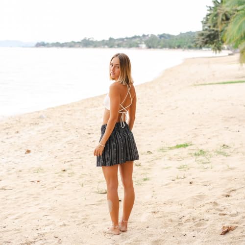 Lotus and Luna Flowy Beach High Elastic Waisted Boho Shorts- Akha Tribal (SM) by Lotus and Luna - Used condition - Image 3