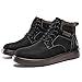 FLYLAND Men's Fashion Sneaker Chukka Boots Lace Up Leather Ankle Dress Boot Lightweight Non-Slip Walking Shoes Black 10.5