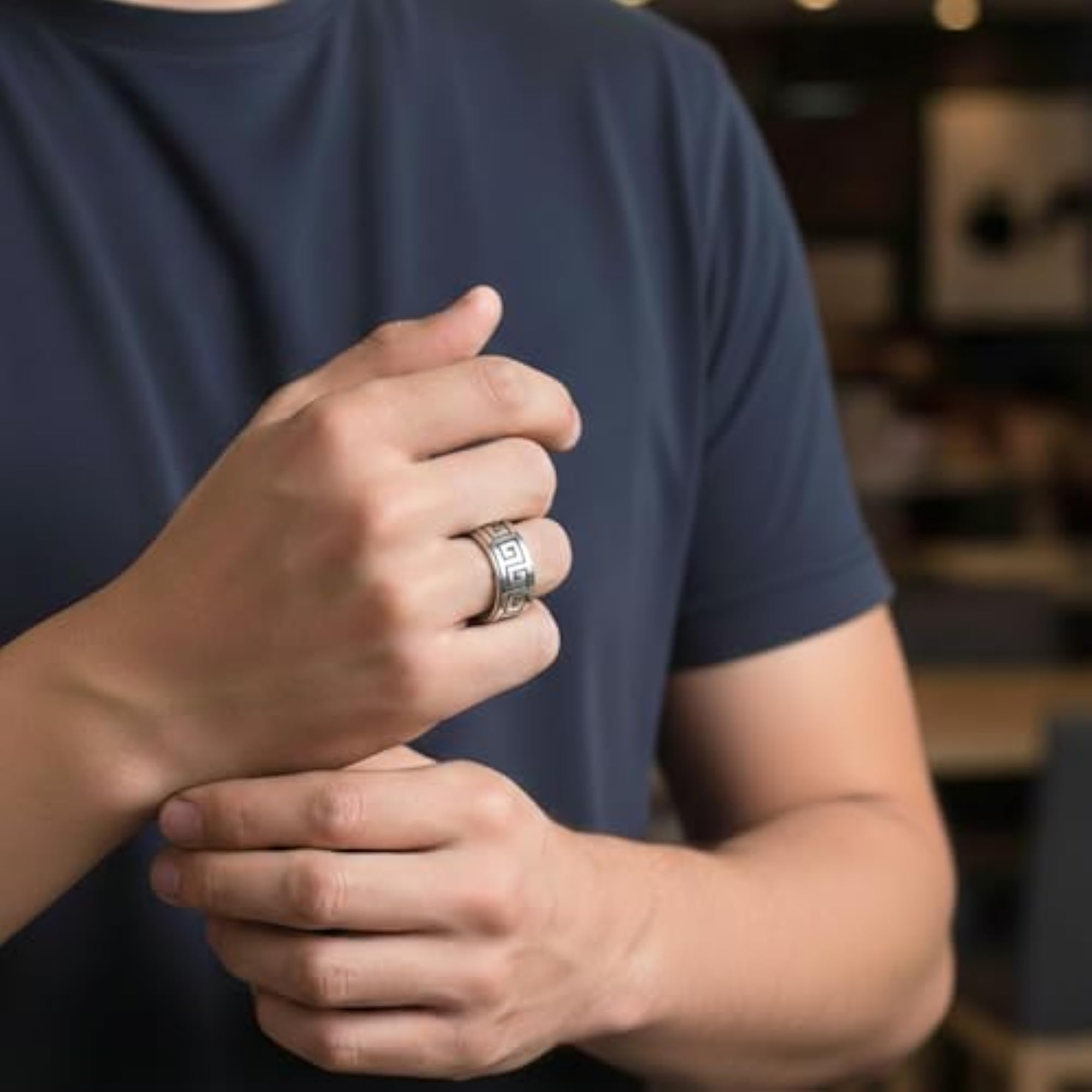 Men's Titanium Steel Ring, Size 23