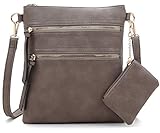 ❤️【STRUKTUR】 - Mehrzwecktaschen (3 große Reißverschlusstaschen, 1 Reißverschlusstasche hinten, 1 Reißverschlussfach im Inneren): Einfaches iPad, Lippenstifte, Sonnencreme, Handy, Autoschlüssel, kleine Make-ups, Scheckheft, lange Brieftasche, Ladegerät und Mehr; Das Paket enthält auch eine kleine Geldbörse mit Reißverschluss am Handgelenk. Sie können sie auch alleine verwenden, wenn Sie möchten