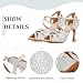 Imagen de Syrads Zapatos de Baile de Diamantes de imitación para Mujer Zapatos de Baile de salón Latino Salsa Latina Tacones de Baile Peep Toe Cross Strap para Mujer