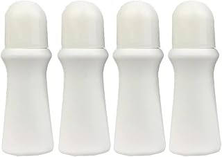 4 Pcs White 75ml Empty Refillable Roller Bottle Plastic Roll On Bottles Reusable Rollerball Bottles DIY Deodorant Containers with Roller Ball，Refillable Containers，Refillable Cosmetic Roller Bottles