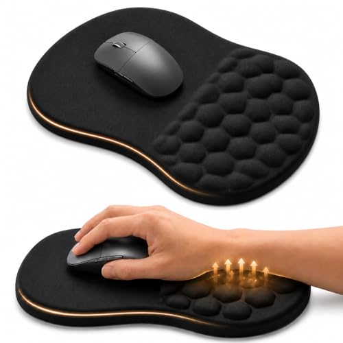 Zylentix Ergonomic Mouse Pad with Wrist Rest, Memory Foam Mousepad with Dual-Slope Wrist Support for...