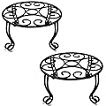 TREEZITEK 2 Pack Plant Stand 11.8'' Diameter for Large Flower/Plant Pot 6'' Tall Heavy Duty Potted Holder Indoor Outdoor Metal Rustproof Iron Plant Pot Holder Round