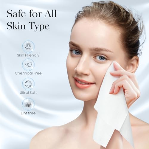 Fygrip 100 Count (2 Box) Xl Disposable Face Towels 10 Inch X 12", 100% Viscose Fibre, Soft & Skin Friendly Face Towelettes Disposable, Facial Tissue Face Wipes For Women Cleansing thumb #2