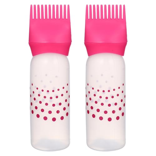 Ipetboom 2pcs Hair Dye Bottles with Scale Lines Durable Hairdressing Applicator for Even Color Distribution Versatile for Home and Salon Use Pink