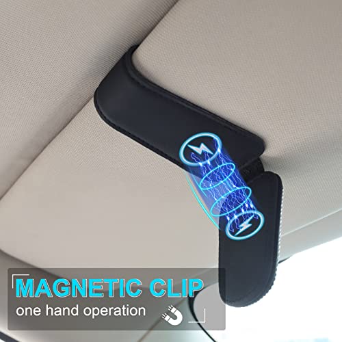 Insauto Bling Sunglasses Holder For Car Visor, Magnetic Ticket Card Clip Glasses Mount, Pu Leather Eyeglass Hanger Clip For Car, Bling Car Visor Accessories For Women And Girls #TOP1
