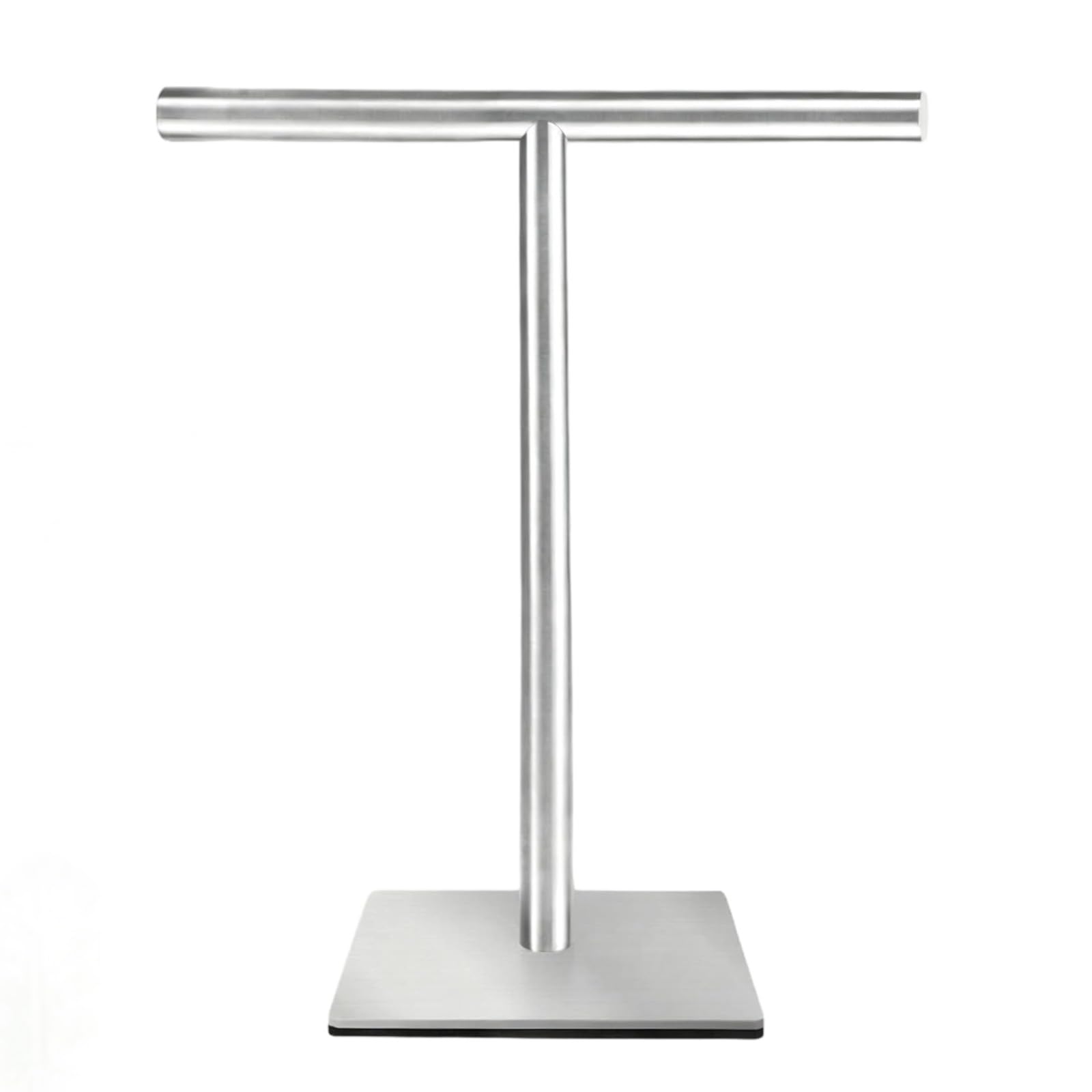 Packool Countertop Towel Holder, Stainless Steel Hand Towel Stand with Weighted Square Base, T-Shape Hand Towel Holder Stand for Bathroom, 10.2 in / 26 cm Bar, 12 in / 30.5 cm Height