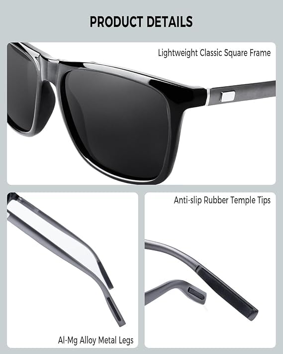 Night Vision Glasses for Men Women, HD Anti Glare Polarized Night Driving Glasses,Al-Mg Metal Legs4