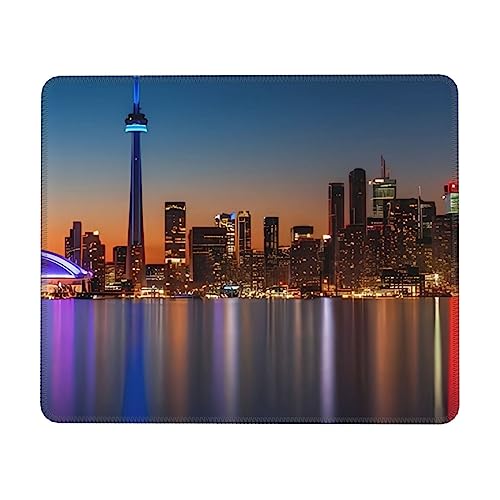 QQLADY Night Canada Tapis de souris avec base en caoutchouc antidérapant et imperméable avec bords cousus pour bureau, souris sans fil, tapis de souris de jeu pour ordinateur, ordinateur portable,