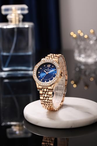 Image of Daniel Hechter Paris Vendome Collection Analog Watch for Women with Round Dial, Crystal Studded Bezel, Crystal Accents and Stainless Steel Strap - DHW2009