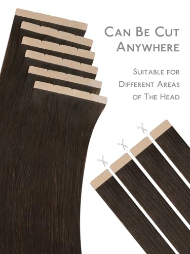 Image of WENNALIFE 3.15 inch Wide Tape in Hair Extensions Human Hair, Tape in Weft