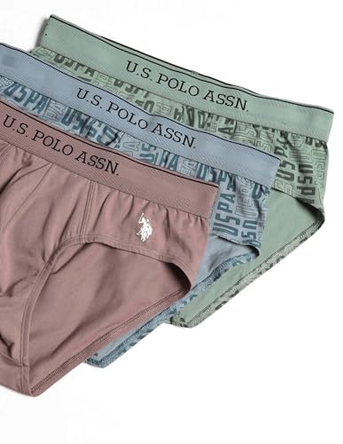 Image of U.S. Polo ASSN. Mens OEB17 Moisture Wicking Cotton Underwear Briefs - Pack of 3