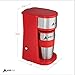 AdirChef Single Serve Mini Travel Coffee Maker & 15 oz. Travel Mug Coffee Tumbler & Reusable Filter for Home, Office, Camping, Portable Small and Compact (Red)