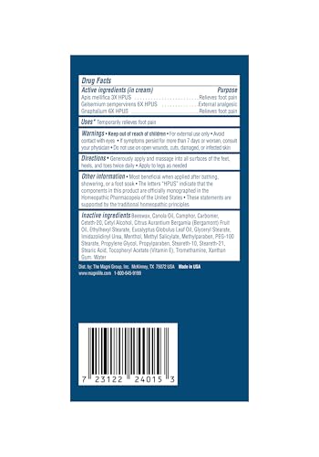 Image of MagniLife Pain Relieving Foot Cream, 2 x 4 oz Jars, Soothing Relief for Soreness, Pain, Burning, Tingling, Itching or Sensitivity in Feet & Legs, Moisturizing & Hydrating Foot Cream, No Petroleum
