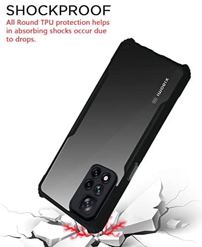 Image of Pikkme Mi Xiaomi 11I 5G / 11I Hypercharge 5G Back Cover | Crystal Clear Transparent Back | Ultra Hyrbid | Full Camera Protection | Raised Edge | Bumper Back Case for Mobile (Plastic, Black)
