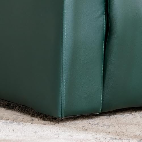 Image of Home Centre | Asher Faux Leather 1-Seater Recliner | Recliner for Living Room | Solid Wood | Green | 2 Year Warranty