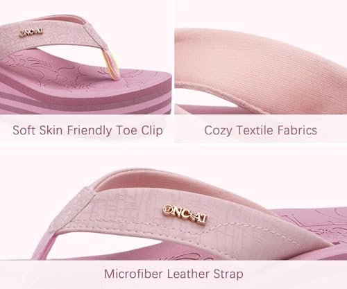 Image of ONCAI Women's Platform Wedge Flip Flops Trendy Dressy Womans Summer Flatform Chunky Heel Sandals with Comfortable Walking Outdoor Rubber Soles (US Size 5-11)