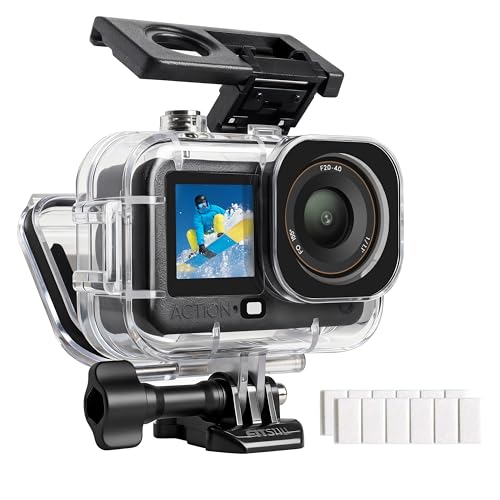 FitStill 60M/196FT Waterproof Case for DJI OSMO Action 6, Dual Cold Shoe Design Thickened Sealing Ring, Optical Glass Lens, Action6 Protective Accessories