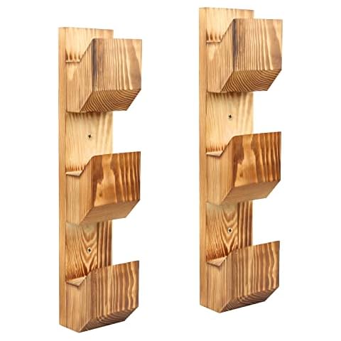 TAYUQEE Horizontal Wall Mounted Olympic Barbell Rack, 3 Bars Vertical Barbell Dumbbell Storage Rack, Wooden Barbell Holders, 1 Pair Cover