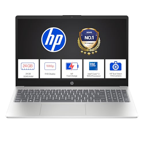 HP 15, Intel Core 3 100U (16GB DDR5, 512GB SSD), Micro-Edge, Anti-Glare, 15.6''/39.6cm, Win11, M365* Office24, Silver, 1.59kg, fd0885TU, FHD Camera, Backlit, Dual Speakers Laptop