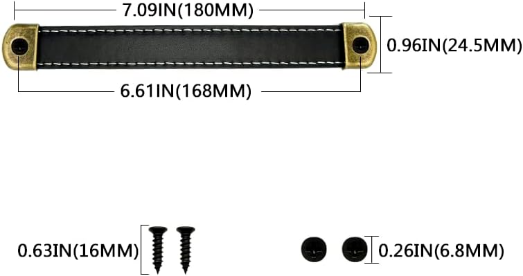 Miniatura 2 de OLAYA Tiradores de equipaje para maleta, manijas de cuero, pomos de gabinete, tiradores de cajón, pomos de puerta, pomos de puerta, 6 piezas de