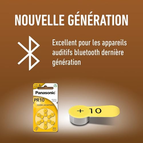 Pack de 6 piles auditives Panasonic PR10 - vue 8