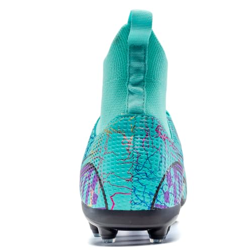 Image of Soccer Cleats Mens High Tops Football Cleats Professional Athletic | soft breathable synthetic leather,anti-slip studded outsole,training and competition cleats men