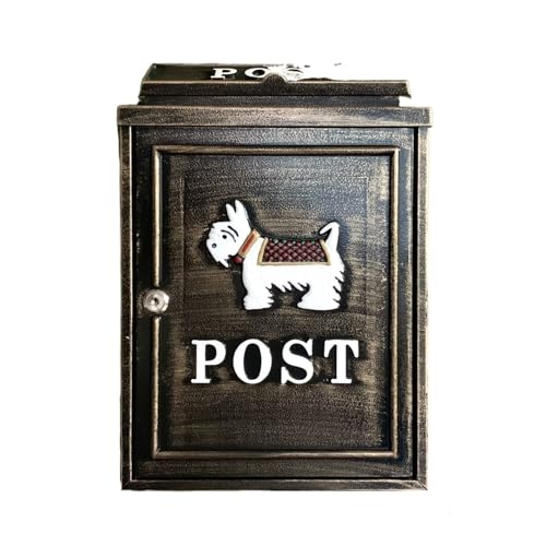 Boîte aux lettres Villa étanche à la pluie Boîte aux lettres anglaise à l'ancienne boîte aux lettres d'extérieur (doré antique)