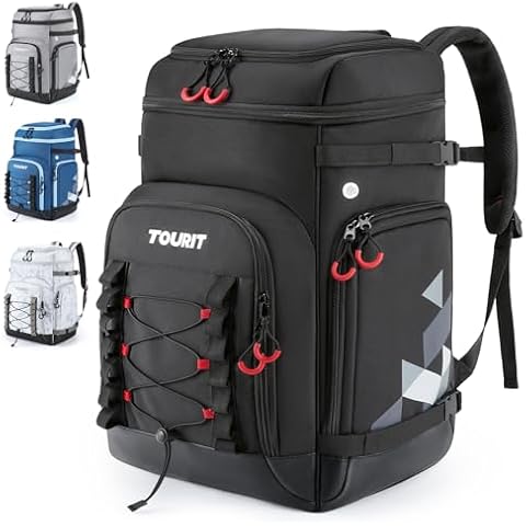 TOURIT Ski Boot Bag for Men Women, 55L Ski Backpack for Ski Helmet, Snowboard Backpack for Skiing accessories Cover