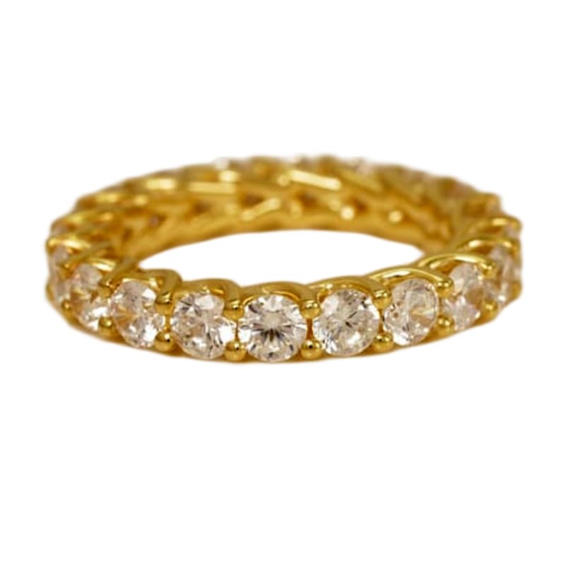 Bague d'éternité argent anti-ternissement anneau plaqué or brillant