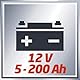 Einhell Batterie-Ladegerät CC-BC 10 E (12 V, f. Batterien von 5-200 Ah, Ladeelektronik, Stahlblechgehäuse, inkl. Ladeleitung m. Polzangen)