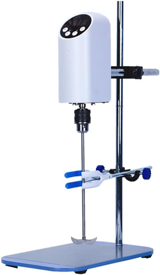 40L Lab Overhead Stirrer, Adjustable Digital Agitator Homogenizer with LCD Display, Industrial Liquid Mixer, Rotation Range 100-2000rpm, Overload Protection, for Small Laboratory